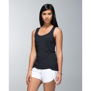 Lululemon Run Righteous Tank Top Silverscent Black Size 4 Small Racerback